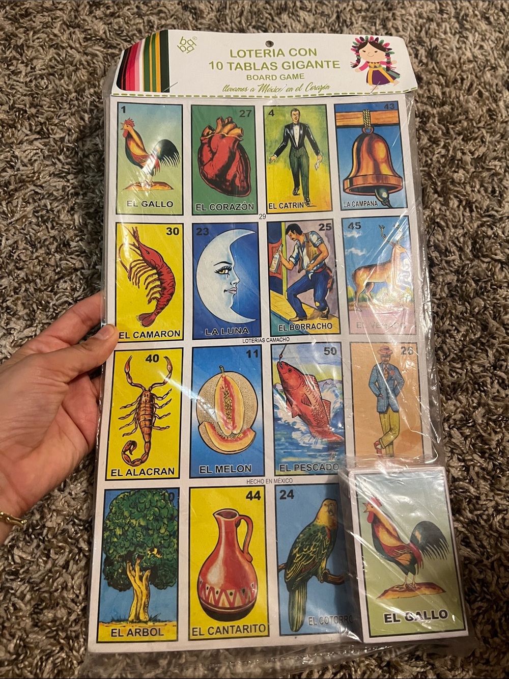 Lotería Gigante Board Game - Colorful Traditional Mexican Lotería Cards
